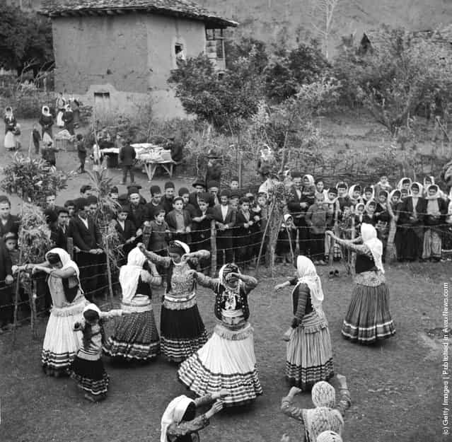 1952: Village girls dance at a wedding festival in the Mazanderan province of nothern Iran, near the Russian border