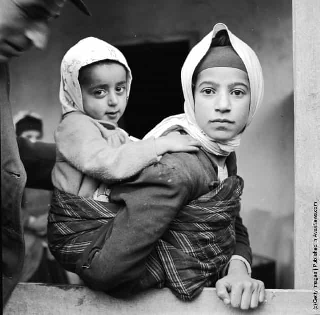 1952: A young mother and child from the Mazanderan province in northern Iran near the Caspian Sea and the Russian border