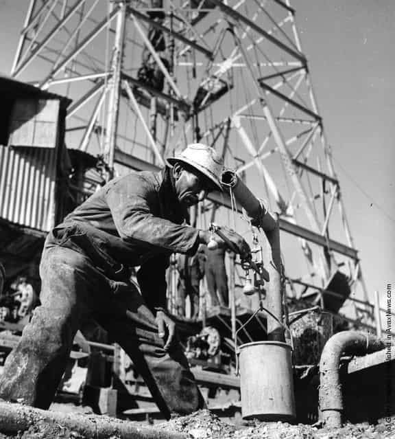 1955: Oil drilling taking place in Iran