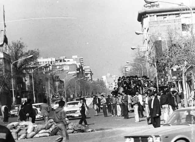 1979: Iranian demonstrators in the streets of Tehran during the revolt against the Shah