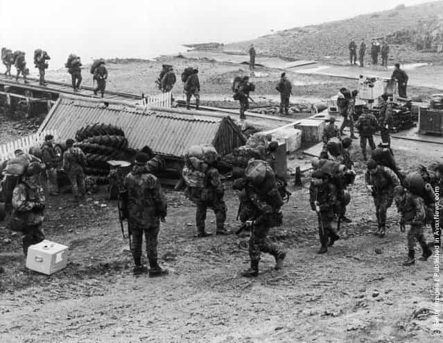 A British military camp on the Falkland Islands during the conflict