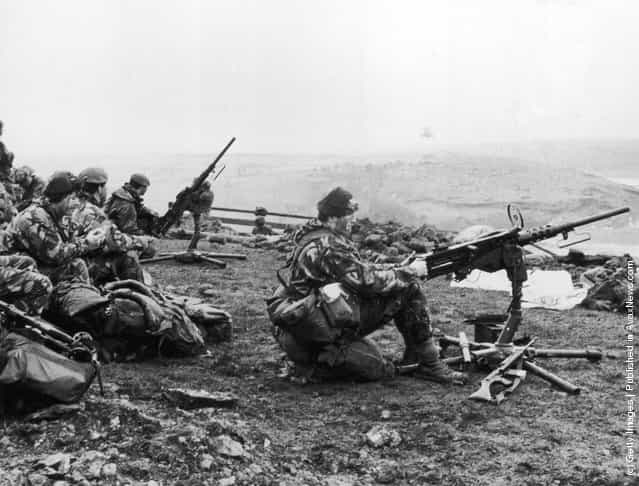 1982: British soldiers in action during the Falklands War