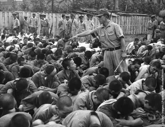 South Korean political prisoners at Pusan, Korea, 1950