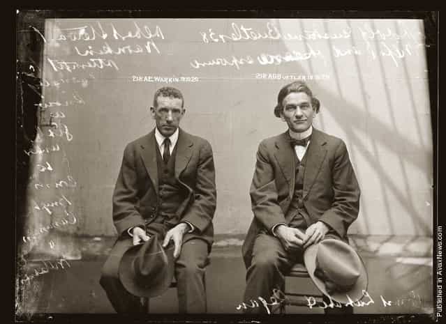 Mug shot of Albert Stewart Warnkin and Adolf Gustave Beutler, 18 October 1920, Central Police Station, Sydney