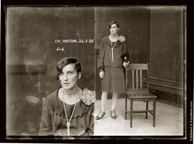 Mug shot of Fay Watson, 24 March 1928, Central Police Station, Sydney
