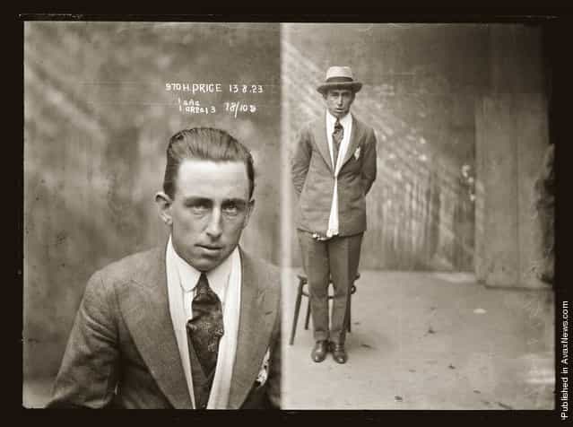 Mug shot of Harold Price, 13 August 1923, Central Police Station, Sydney. Harold Price was a thief and gunman