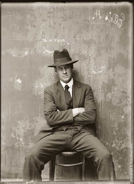 Mug shot of Herbert Ellis. Presumed Central Police Station, Sydney, around 1920
