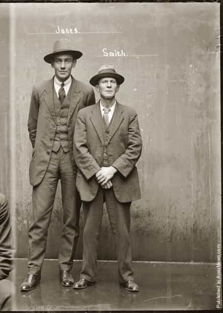 Mug shot of Thomas Sutherland Jones and William Smith, 15 July 1921, Central Police Station, Sydney