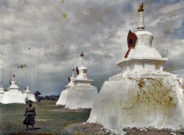 Stupas in a monastic block Gandan in Urga