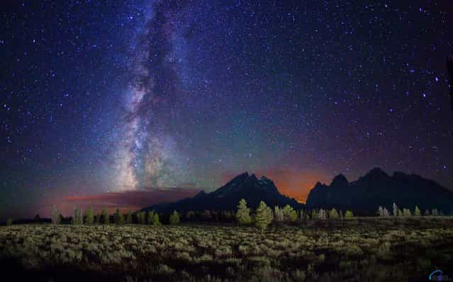 The Milky Way above the Teton mountain range, Wyoming