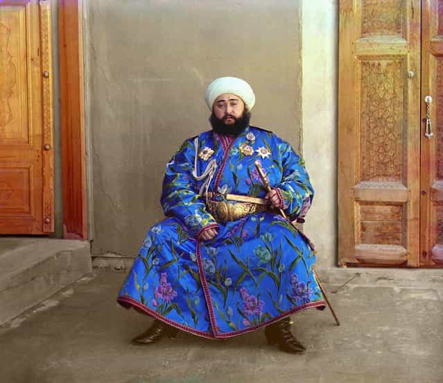 Photos by Sergey Prokudin-Gorsky. Alim Khan (1880–1944), emir of Bukhara. Russia Khanate of Bukhara, 1911