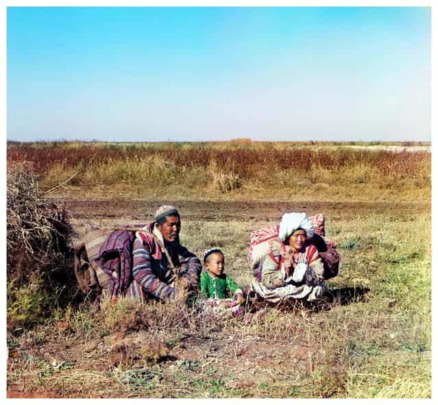 Photos by Sergey Prokudin-Gorsky. Nomadic Kirghiz. Golodnaia Steppe. Russia, Samarkand region, Khujand County, 1911
