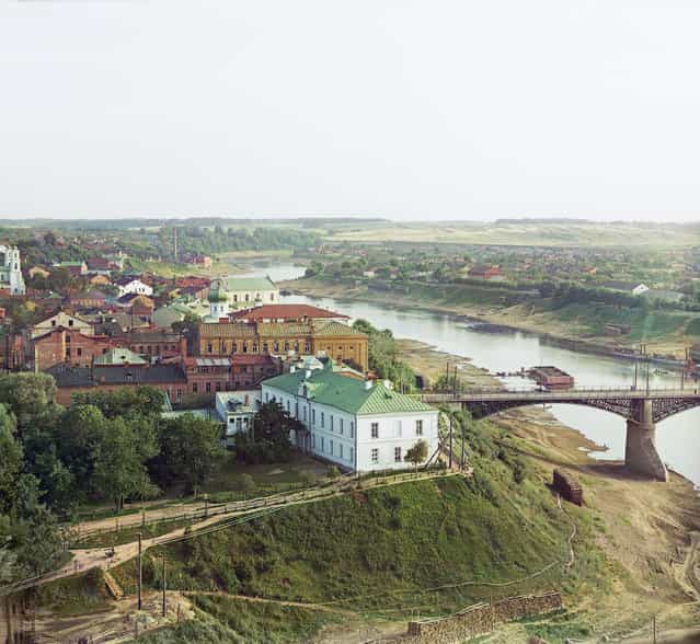 Photos by Sergey Prokudin-Gorsky. Vitebsk. Part of the city with the Western Dvina. Russia, Vitebsk Province, Vitebsk, 1912