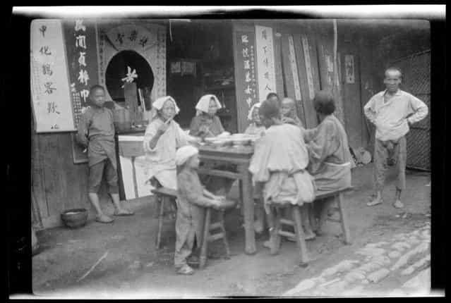 Funeral Feast. China, An Xian, 1917-1919. (Photo by Sidney David Gamble)