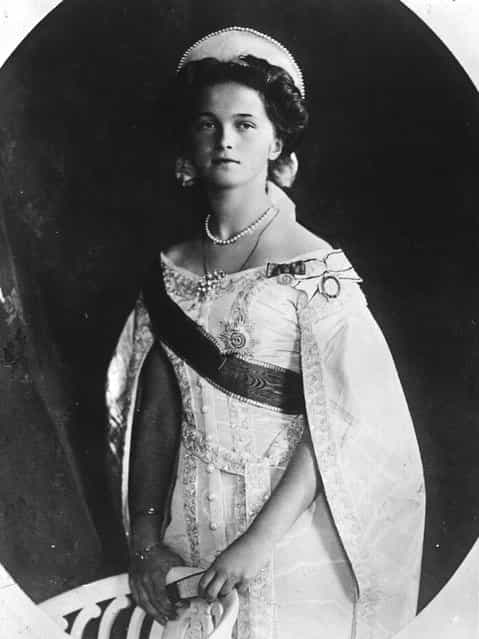 Grand Duchess Olga (1895–1918), daughter of Tsar Nicholas II, circa 1915.