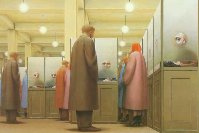 Government Bureau. Artwork by George Tooker
