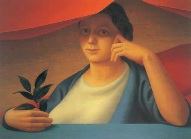 Woman With A Spring Of Laurel. Artwork by George Tooker