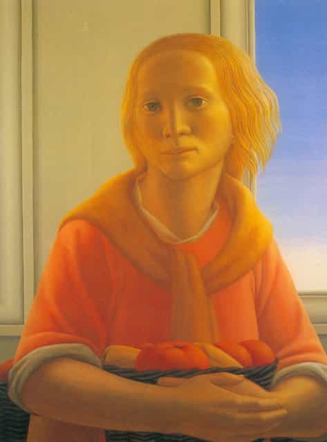 Girl With Basket. Artwork by George Tooker