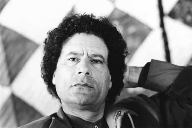 Libyan leader Muammar al-Gaddafi (1942–2011), February 1985. (Photo by Reg Lancaster/Daily Express)