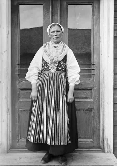 Greta Persson, Almo, Dalarna, Sweden, 1935. Greta Persson, 66 years old, dressed in a traditional costume. Wife of the yeoman farmer Ollas Per Persson in Almo, Dalecarlia. (Photo by Einar Erici)