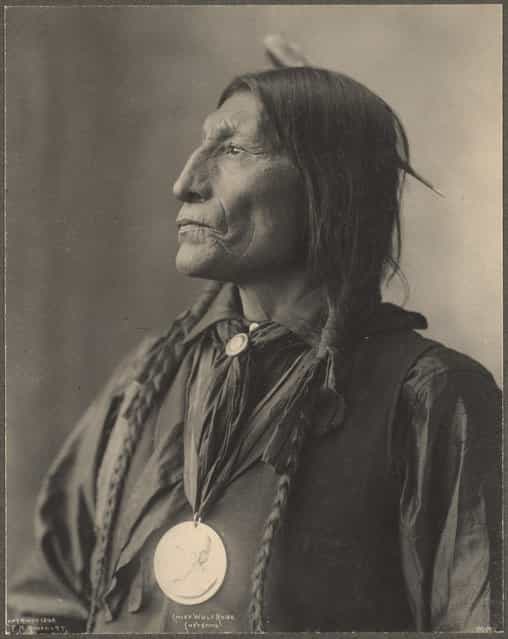 Chief Wolf Robe, Cheyenne, 1899. (Photo by Frank A. Rinehart)