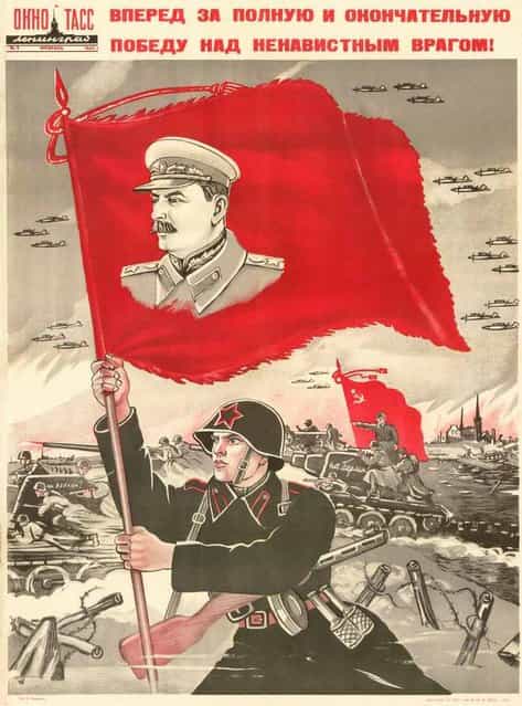 Large set of propagandistic Soviet posters from WWII