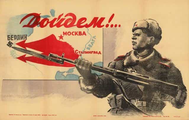 Large set of propagandistic Soviet posters from WWII