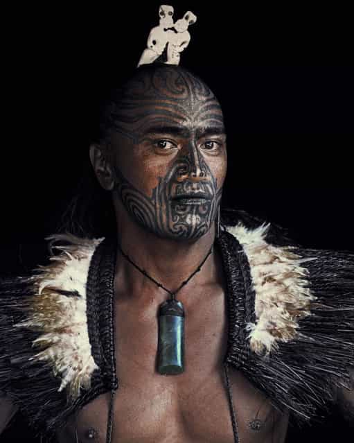[Maori]. The long and intriguing story of the origine of the indigenous Maori people can be traced back to the 13th century, the mythical homeland Hawaiki, Eastern Polynesia. Due to centuries of isolation, the Maori established a distinct society with characteristic art, a separate language and unique mythology. (Jimmy Nelson)