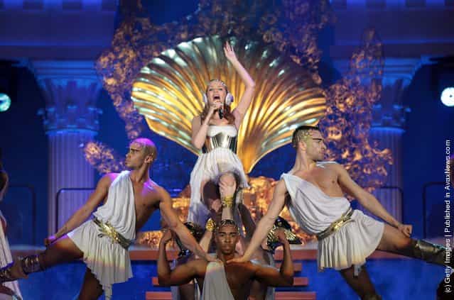 Kylie Minogue Performs In Cardiff