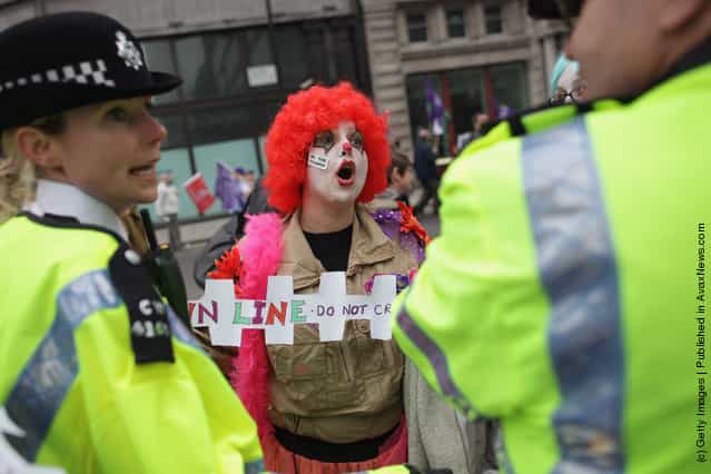 Protesters Against Spending Cuts Take Part In TUC's [March For The Alternative] Through London