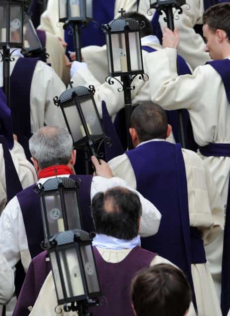 Penitents Celebrate Holy Week In Zamora On Martes Santo