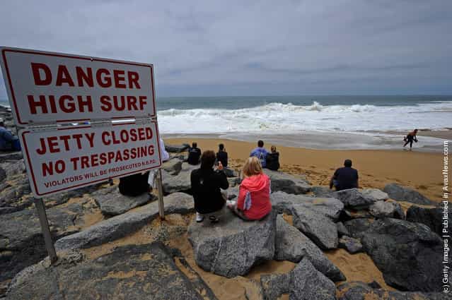 Big Waves Draw Surfers To [The Wedge] Surf Spot