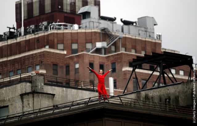 Dance Troupe Performs On New York City's High Line Park