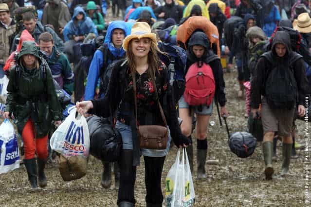 Music Fans Arrive For The Glastonbury Festival