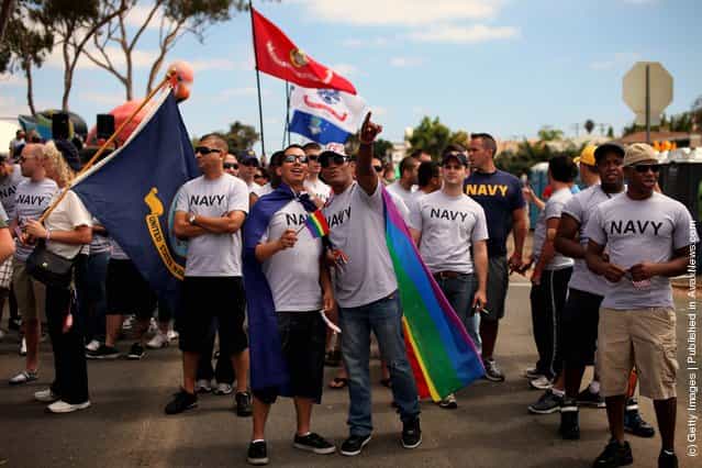 Active Duty Military Members March In San Diego's Gay Pride Parade