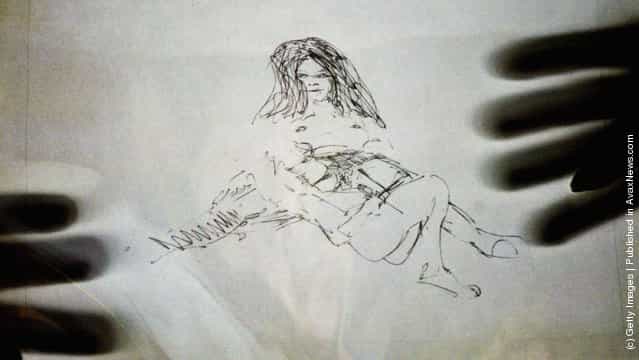 A lithographic sketch, purportedly by Beatles star John Lennon, shows his wife Yoko Ono in a sexual context within a document released by The National Archives