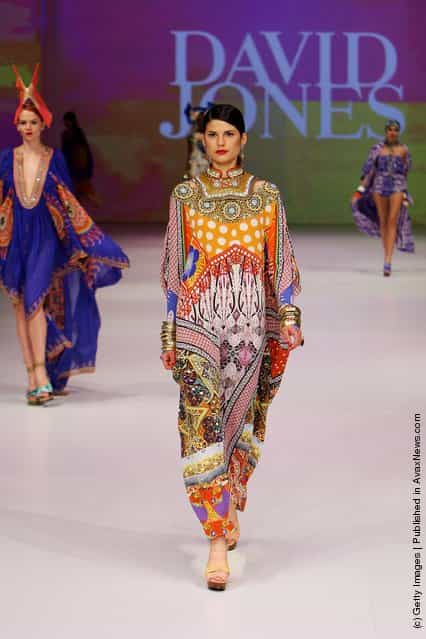 A model showcases designs by Camilla on the catwalk at the David Jones Spring/Summer 2011