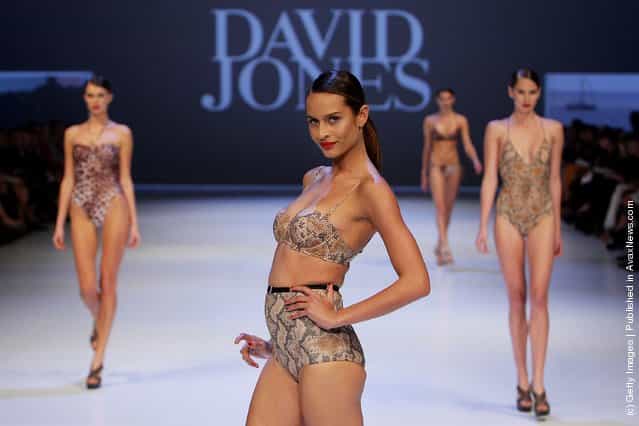 A model showcases designs by Isola by Megan Gale on the catwalk at the David Jones Spring/Summer 2011