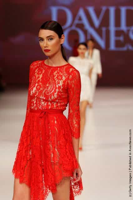 A model showcases designs by Lover on the catwalk at the David Jones Spring/Summer 2011
