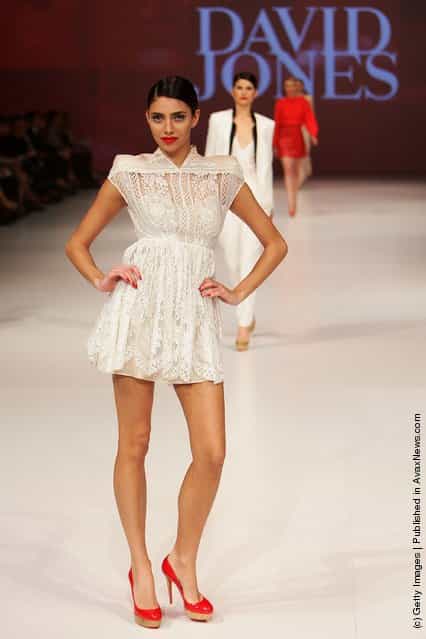 A model showcases designs by Lover on the catwalk at the David Jones Spring/Summer 2011