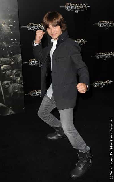 Leo Howard attends the world premiere of Conan The Barbarian