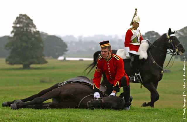 The Household Cavalry Prepare At Floors Castle Ahead Of Massed Pipe Bands Day