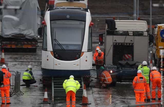 The First Tram Arrives In Edinburgh