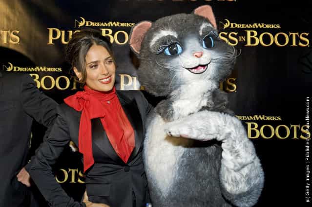Salma Hayek attend the Puss in Boots