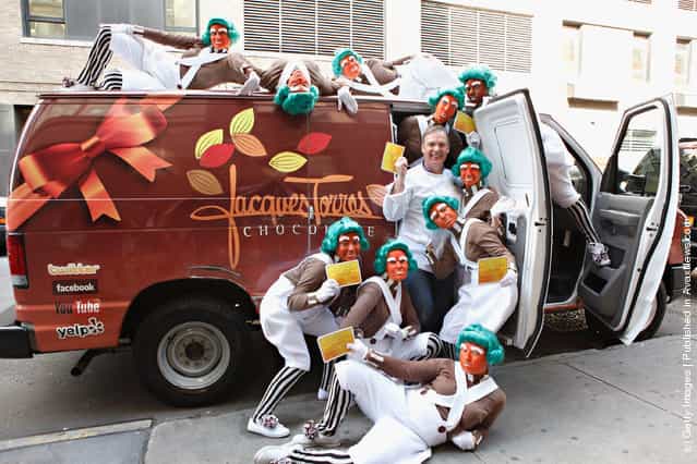 Oompa Loompas hands out Golden Tickets for the 40th Anniversary of Willy Wonka & The Chocolate Factory