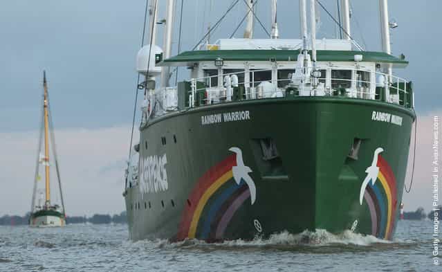 The Rainbow Warrior III, the newest ship of the enivornmental conservation organization Greenpeace