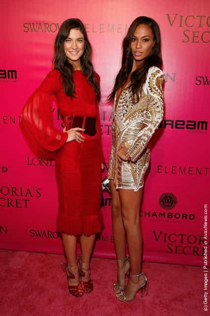 (L-R) Models Jacquelyn Jablonski and Joan Smalls attend the 2011 Victorias Secret Fashion Show After Party