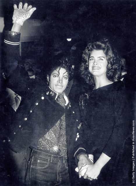 American singer Michael Jackson with actress Brooke Shields in New York, 1984