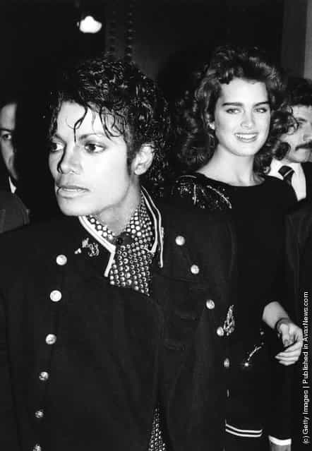 American singer Michael Jackson with actress Brooke Shields in New York, 1984