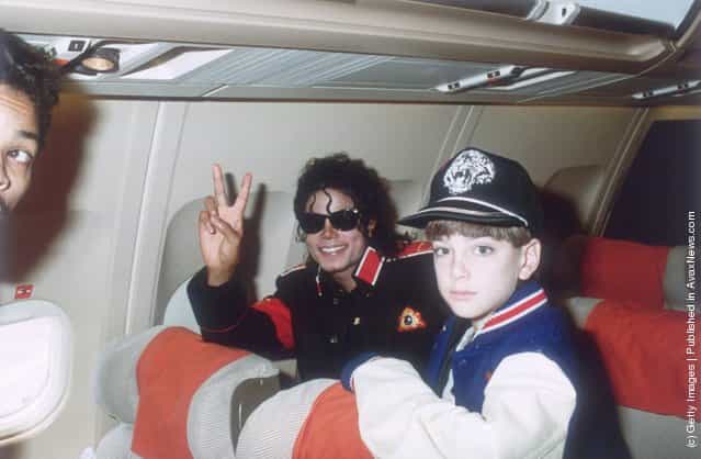 Michael Jackson with 10 year old Jimmy Suchcraft on the tour plane on 11th of July 1988
